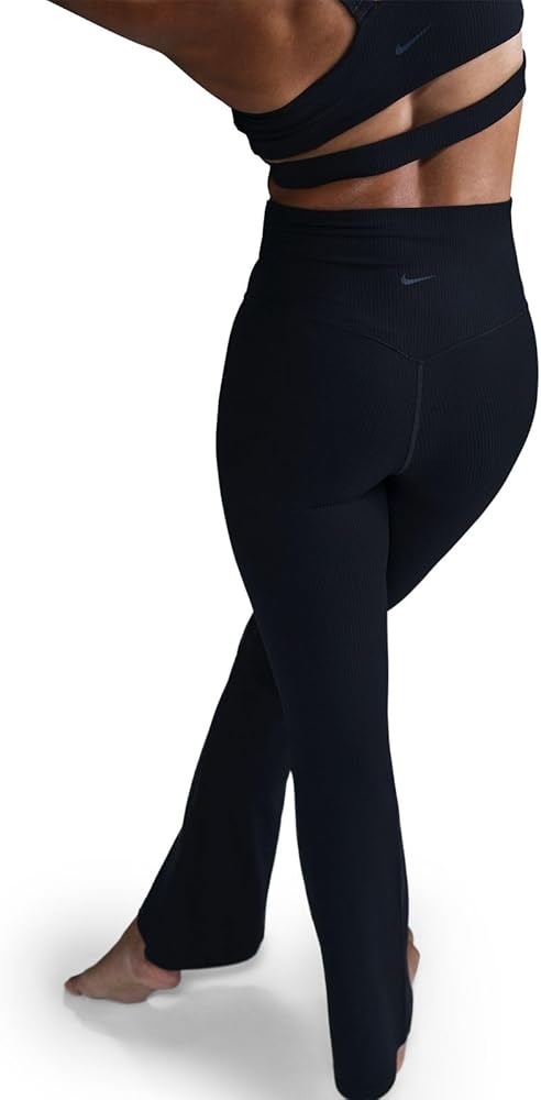 Nike Zenvy Rib Women's Gentle-Support High-Waisted Flared Leggings