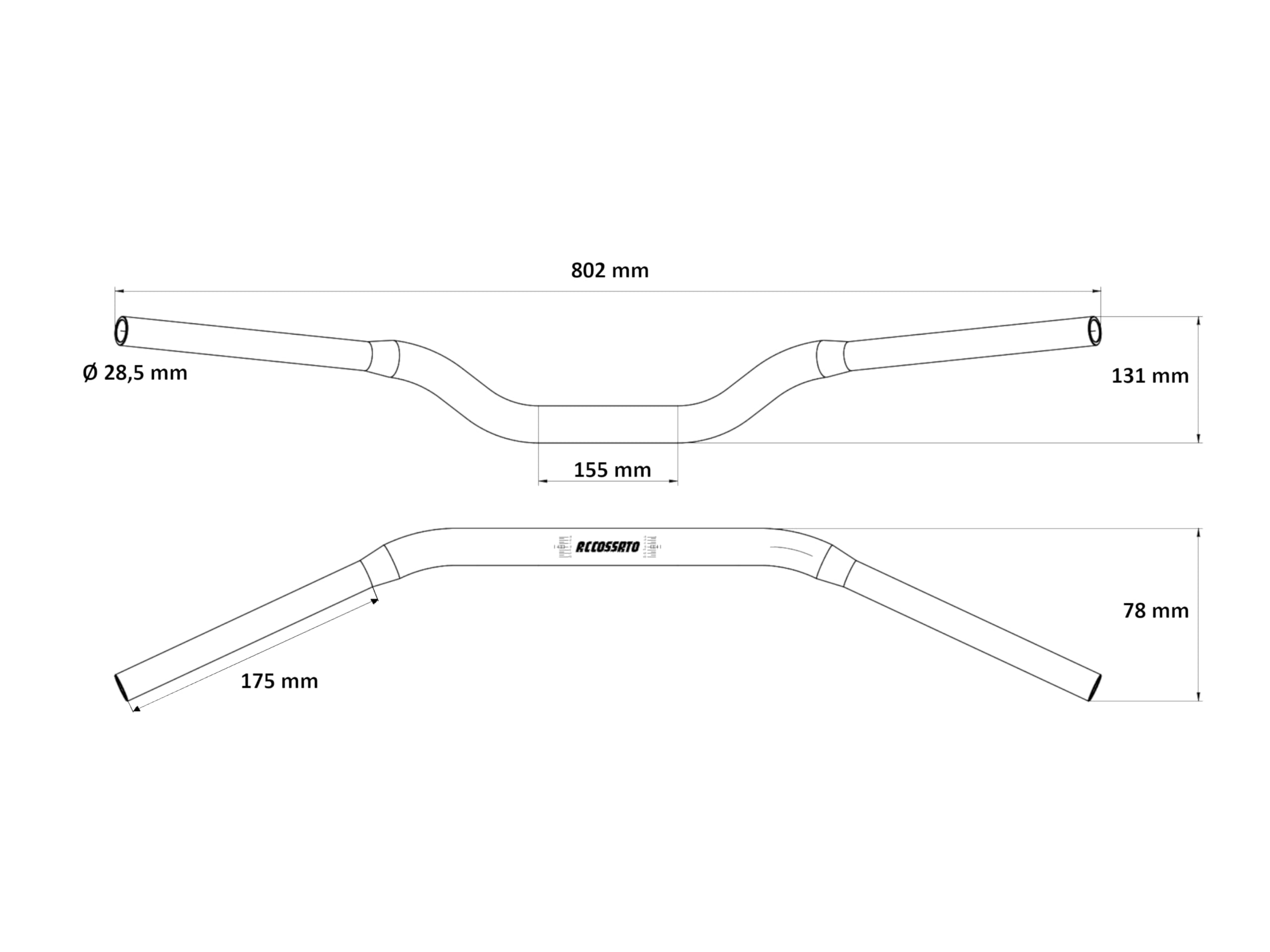 Manubrio Accossato Oro in alluminio per Honda XL 750 Transalp RD16 del 2023 (CC 750) diametro Ø28.5x4.5 mm