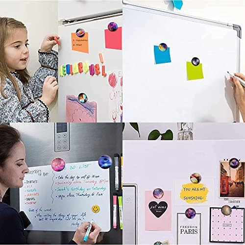 UBERMing 26 Pcs Fridge Magnets 30mm Planetary Decorative 3D Glass Magnets Magnetic Whiteboard Magnets for Photo Map Kid's Drawing Arts Crafts Office Organizing