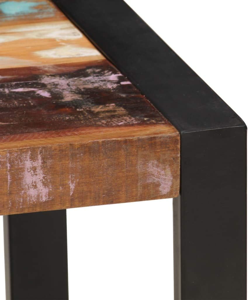 vidaXL Coffee Table, End Table with Steel Legs, Sofa Table for Living Room Bedroom, Home Furniture, Industrial, Solid Wood Reclaimed 47.2 Inch