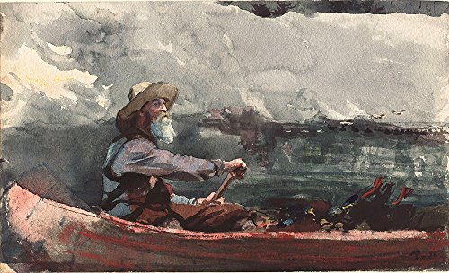 Adirondacks Guide de Winslow Homer, cuadro mediano mate para decorar tu salón