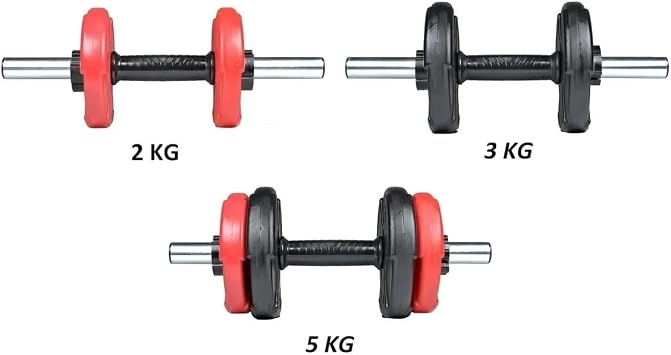 ECG 11 Kg Dumbbell Set BLACKRED 6 in 1 Fitness Set