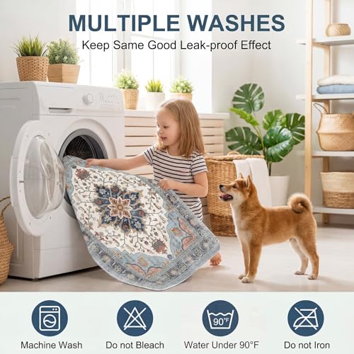 Image of Washable Guinea Pig Pee Pads,Absorbent Reusable Guinea Pig Cage Liners,Waterproof,Leak-Proof & Non-Slip Potty Pads for Small Animals Rabbit Hamster Rat.(Gray Floral,24 inchx48 inch)
