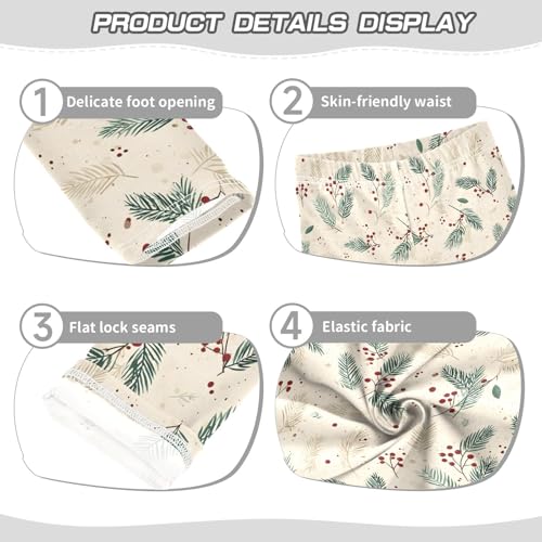 Girls' Athletic Leggings Ankle Length Yoga Dance Pants Kids Teen 4T Leaves Fruit3