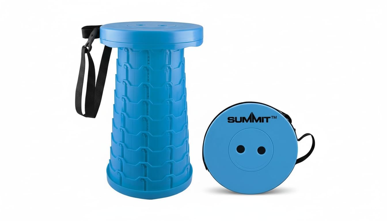 Venture Hut Lightweight Outdoor Stool Collection – Tripod Stool or Portable Folding Stools – Compact Travel Seating with Integrated Handles - BLUE