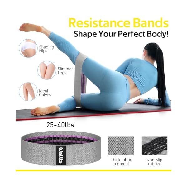 WALITO 8Pcs Barbell Pad Set for Hip Thrust - Squat Pad,Gym Accessories for Women with Bar Bad,Bench Press, with Gym Ankle Straps,Resistance Bands for Working Out,Lifting Strap,Carry Bag - Image 5