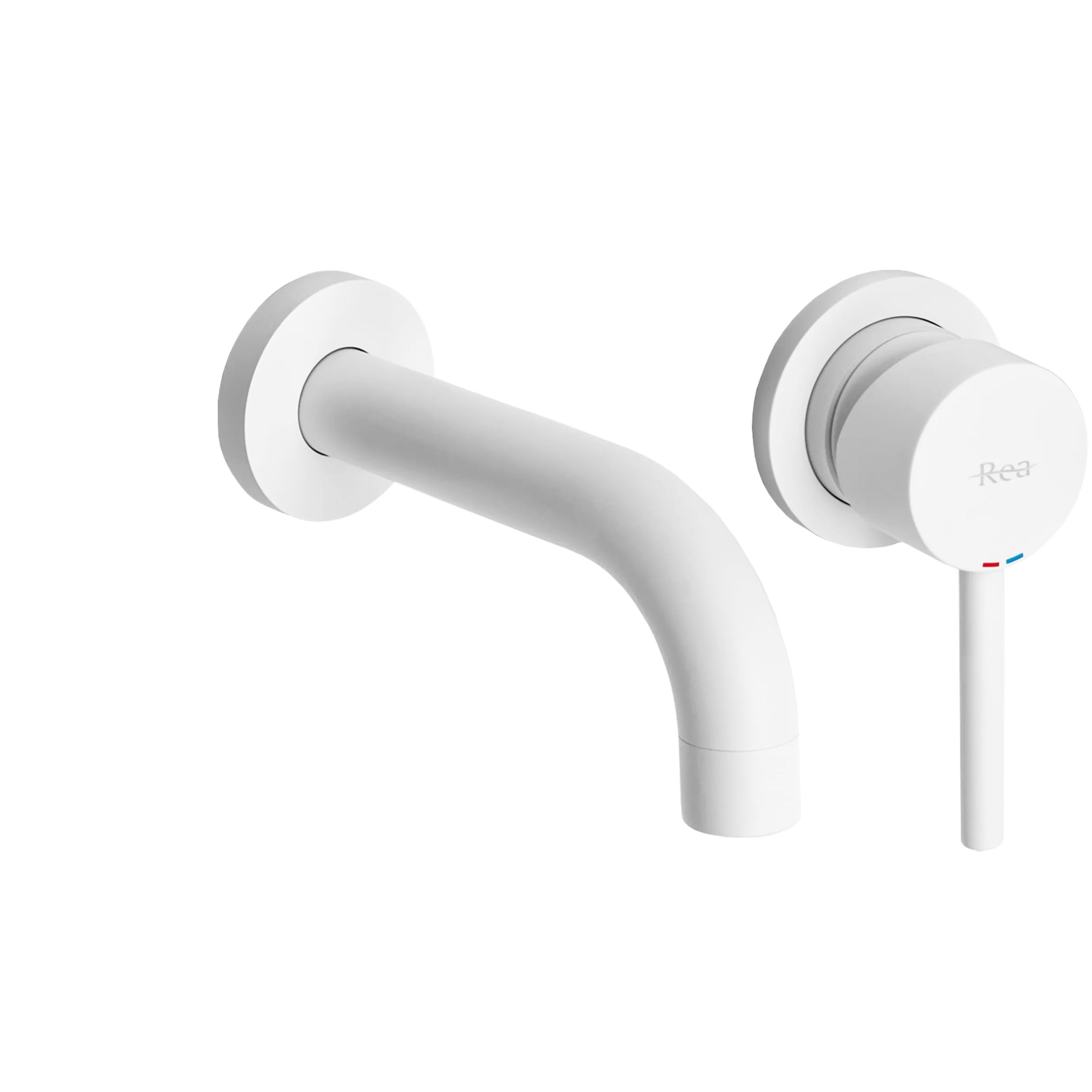 Robinet de lavabo encastré Rea Lungo blanc mat avec mitigeur box de salle de bain