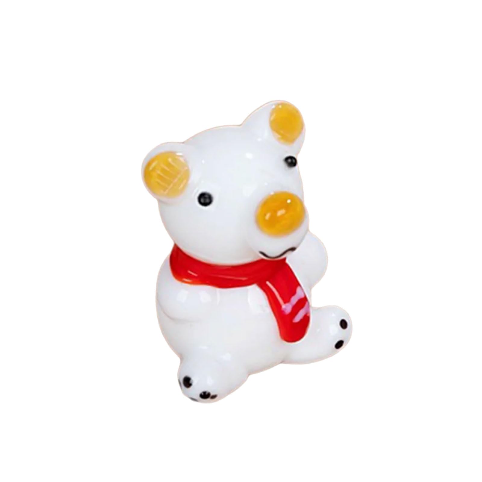 Oxxggkao Glass Bear Figurines Miniature Bear Figurine Glass Art Animal Statue for Collectible, Home Decorations Collectible Art