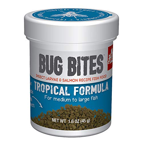Fluval Bug Bites Tropical Fish Food, Large Granules for Medium to Large Sized Fish, 1.59 oz., A6578