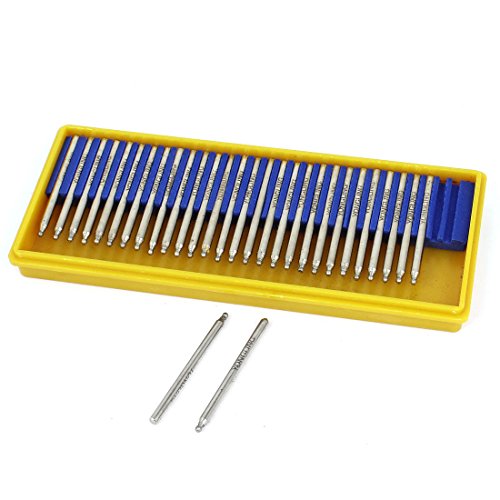 Aexit 3mm Shank Abrasive Wheels & Discs 2mm Dia Ball Head Diamond Grinding Mounted Point Tool Post Grinding Wheels Bit 30pcs