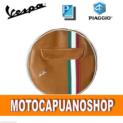 COPRIRUOTA MARRONE FASCIA TRICOLORE 3-50-10 VESPA 125 150 200 PX ARCOBALENO