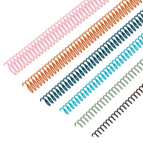 Leinuosen 120 Pack Plastic Spiral Binding Coils Kit Spirals Multi Size Coils for Binding Binder Combs Spines(1/4 5/16 3/8 1/2 5/8 3/4 Inch,Pastel Color) by Leinuosen - Used condition - US$22.34