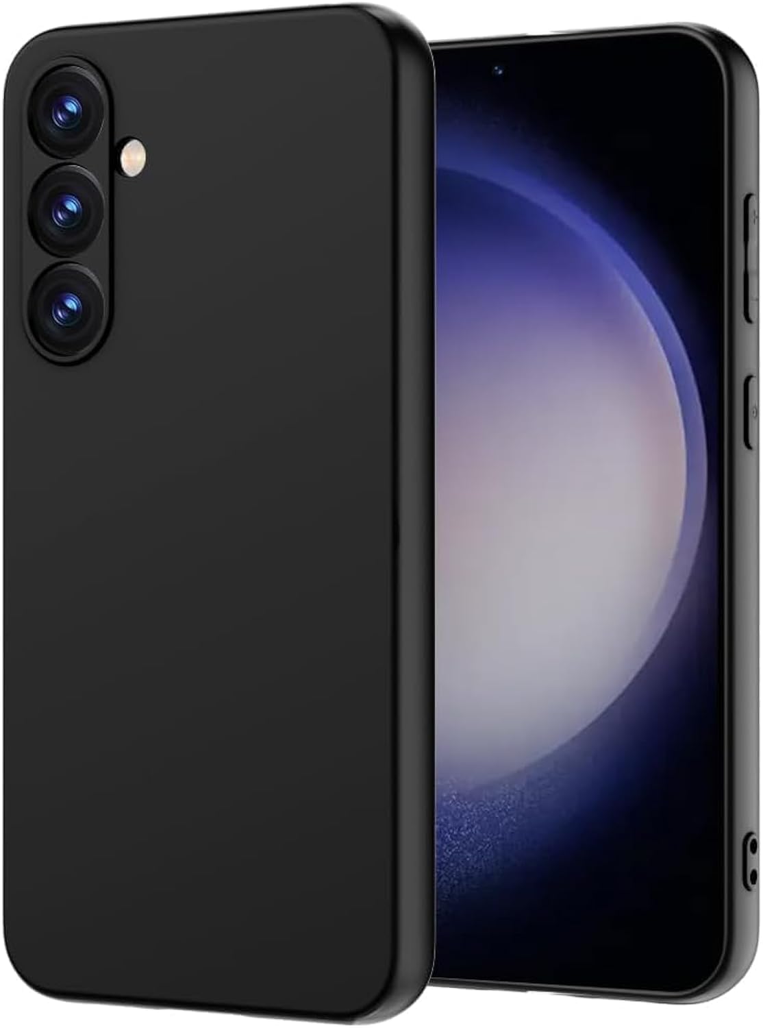 Case for Samsung Galaxy A25 Black Slim Fit Soft Back TPU Cover Flexible Silicone Cover Matte for Samsung Galaxy A25 by Emodil ® (Black)