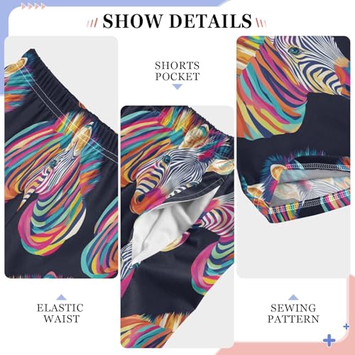 Pajama Pants Zebra Rainbow PJ Bottoms Sleepwear Lounge Sleep Pant with Pockets4