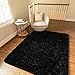 Ophanie Upgrade Rugs Fluffy Shaggy Soft Area Rug Non-Slip Indoor Floor Carpet 5x7 Ft Charcoal