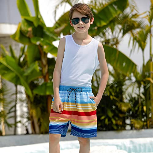 Image of Cozople Boys Swim Trunks Compression Liner Swim Shorts Quick Dry Bathing Suit with Boxer Brief Swimwear 2-20T