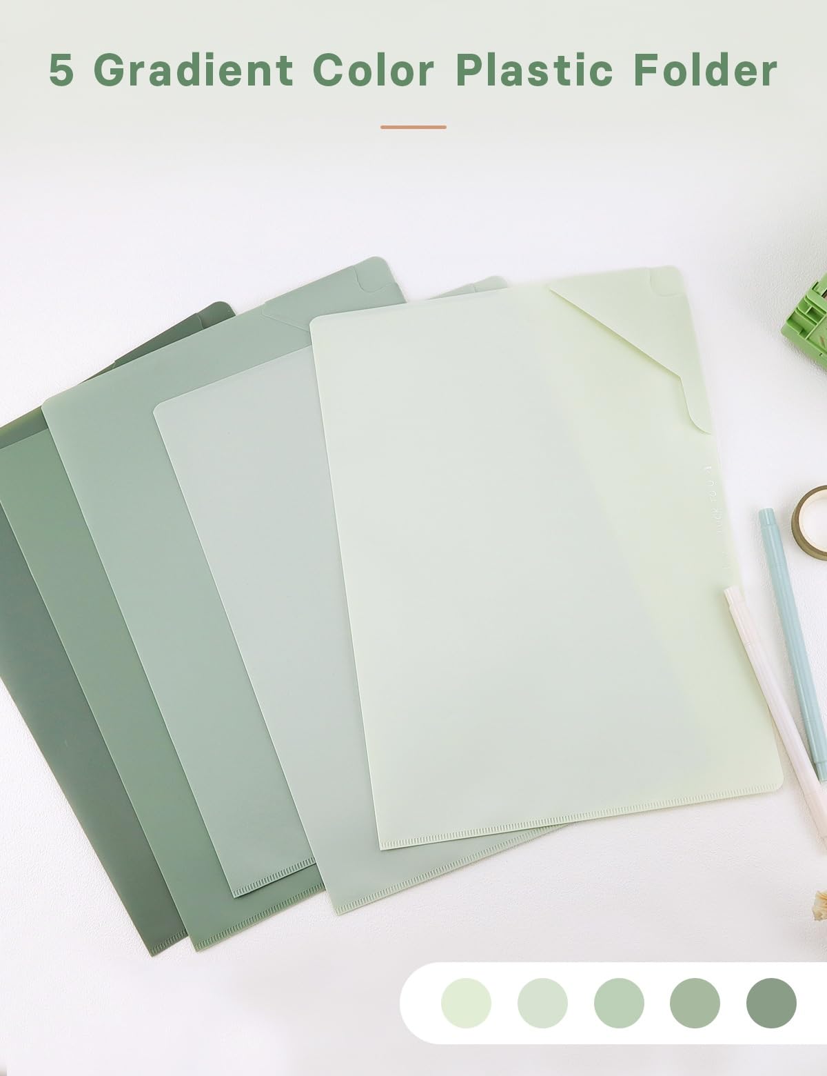 Fundas de plástico para carpetas, bolsillos de plástico para proyectos de papel de 11.9 x 8.5 pulgadas, carpetas transparentes para documentos para suministros escolares y de oficina (paquete