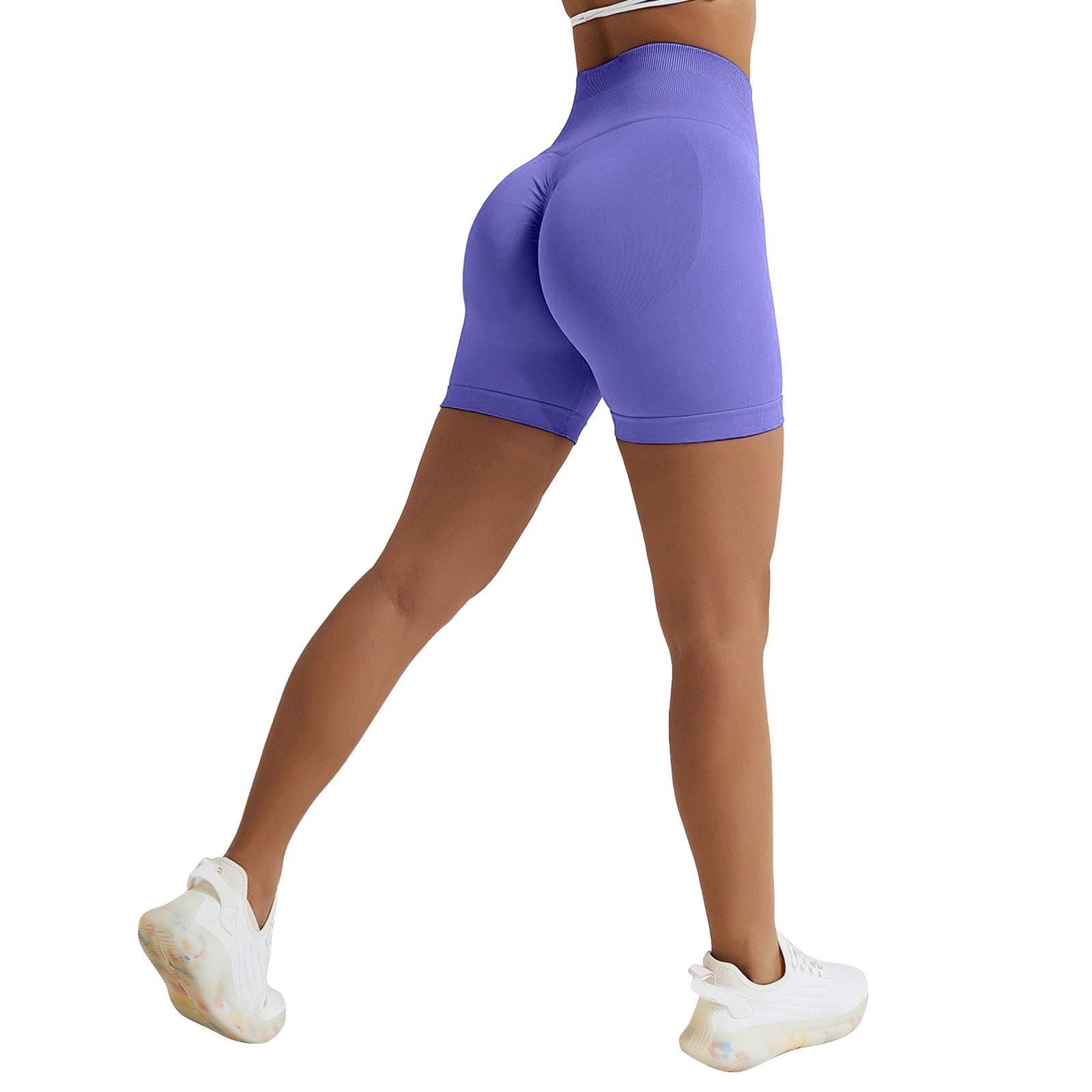 vertvie Women's Gym Shorts Booty Scrunch High Wasit Sports Shorts Seamless Sports Shorts Short Leggings Workout Push Up Cycling Shorts Fitness Running-picture-5