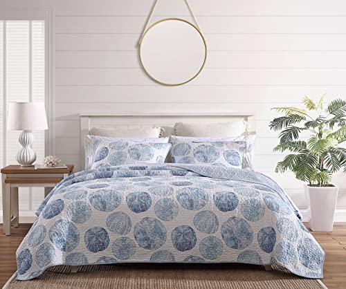 Tommy Bahama - King Quilt Set, Reversible Cotton Bedding with Matching Shams, Coastal Bedding Set for All Seasons (Ocean Isle Blue, King)