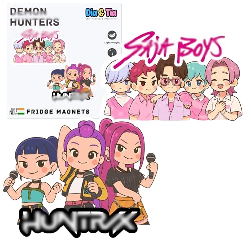 Image of Dia&Tia Premium Fridge Magnets, Kpop Demon Hunter | Made in India, For Office, Kitchen, Refrigerators, Magnetic Boards, Motivational Quotes, Culture, Gamers, Cute Cartoons