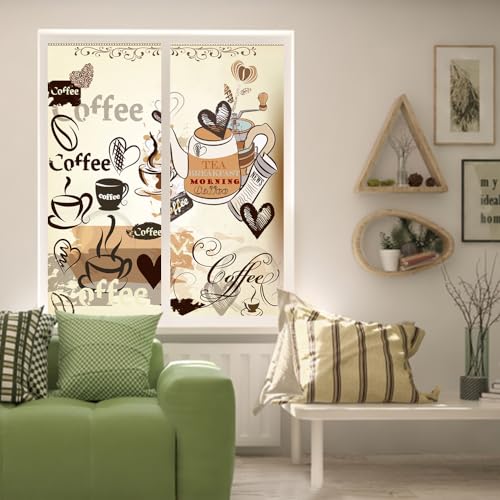 Vinilo decorativo para ventana tema café Rustic Cartoon miniatura 5