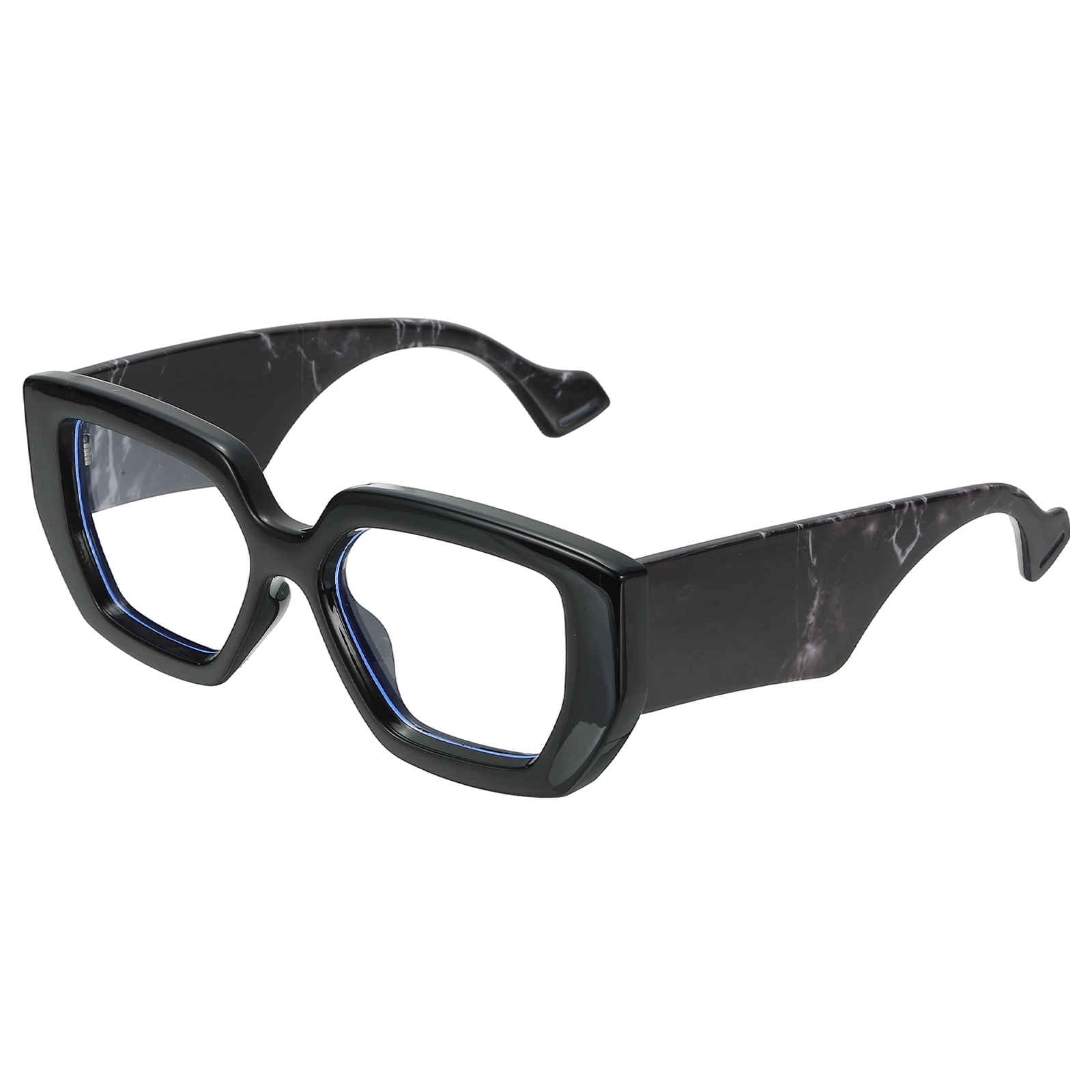 HARFINGTON Chunky Frame Lens Thick Frame Blue Light Glasses Fashion Square Computer Eyeglass for Women Men Anti Eyestrain