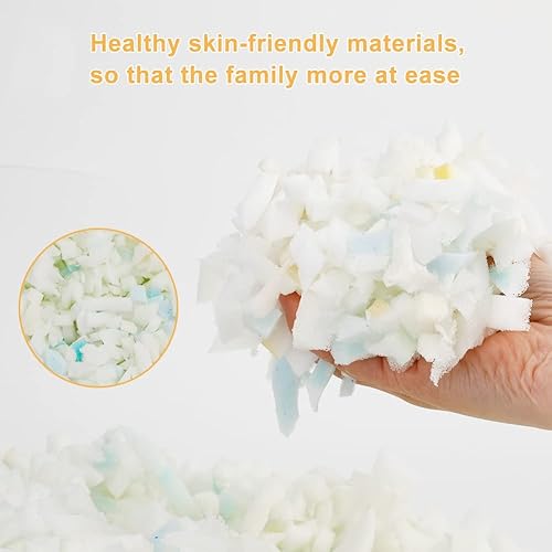 Miniatura 4 de Relleno de fibra, relleno de fibra de poliéster de 10.58 onzas, espuma de relleno de puf de 5.29 onzas, fibra de relleno de espuma de alta densidad,