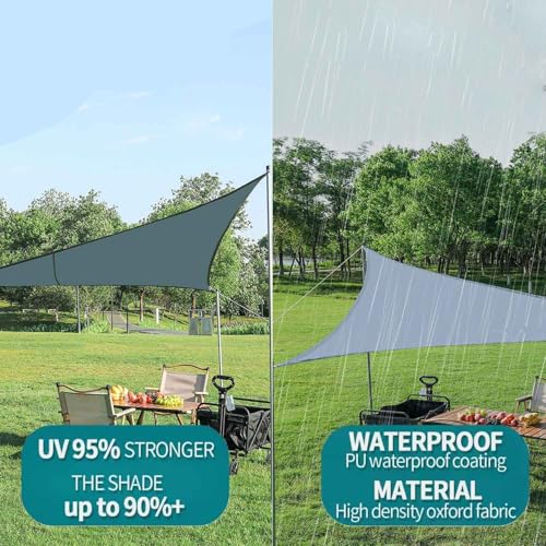 Voile d'ombrage triangulaire robuste anti-UV imperméable jaune vert