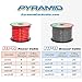 4-Gauge Clear Red Power Wire - 25 Feet 4 AWG Oxygen-Free Copper Power Cable Wire w/ Translucent Matte Insulator, Chemical and Heat-Resistant - Pyramid RPR425