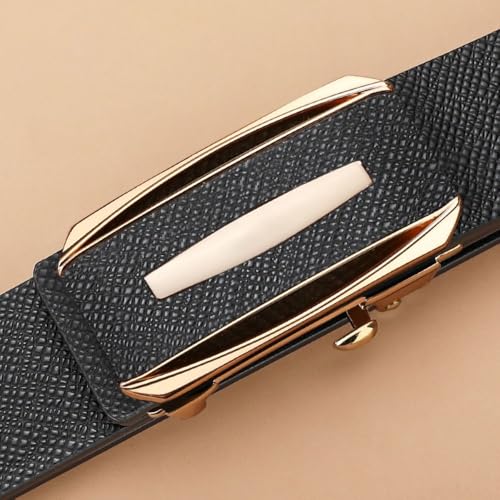 Waist Strap Luxury Design Vintage Man Automatic Buckle Belt Casual Waistband(black)2