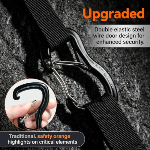 Image of Proberos Carabiner Clip Hook Heavy 8KN Aluminum Double Door Lightweight Clip for Hammock Camping Hiking Backpacking Keychain and Outdoor Use-1Pcs