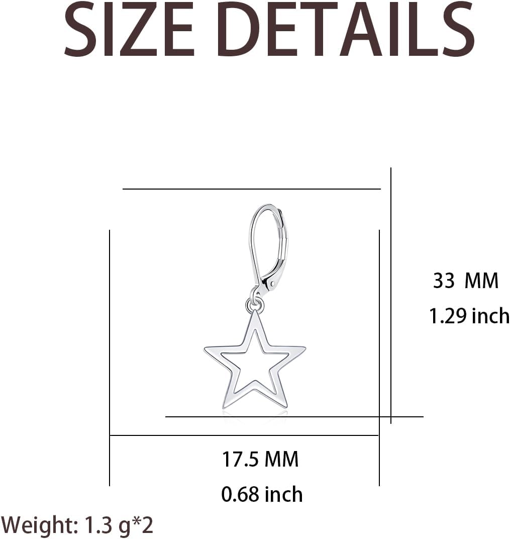 Larimar/Star/Dragonfly/Sunflower/Moonstone/Black Onyx Earrings for Women Leverback Dangle Earrings Hypoallergenic Jewelry for Women - Image 3