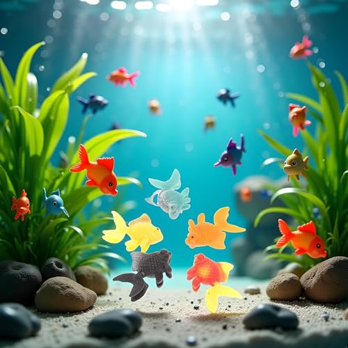 Image of 5 Pcs Multicolor Lifelike Reusable Plastic Artificial Moving Floating Fishes Ornament Decorations for Aquarium Fish Tank Random Color Pet Supplies Popular, Aquarium Decor Thematic Ornaments