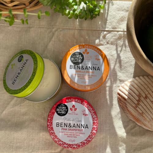 BEN & ANNA Desodorante de vainilla Orchid, desodorante natural para hombre y mujer, crema desodorante contra la sudoración fuerte, vegano y cosmética natural, desodorante sólido sin aluminio, 1 unidad - imagen 4