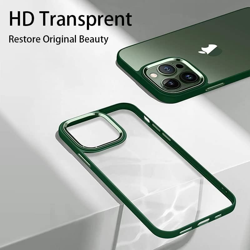 Image of mobistyle iPhone 14 Pro Back Cover, Enhanced Metal Camera Guard Shockproof Back Cover Case for iPhone 14 Pro (Green)