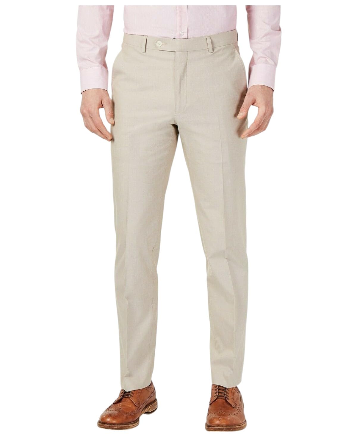 Tommy Hilfiger Mens Modern fit Dress Pants 42 34 Beige Solid Stretch
