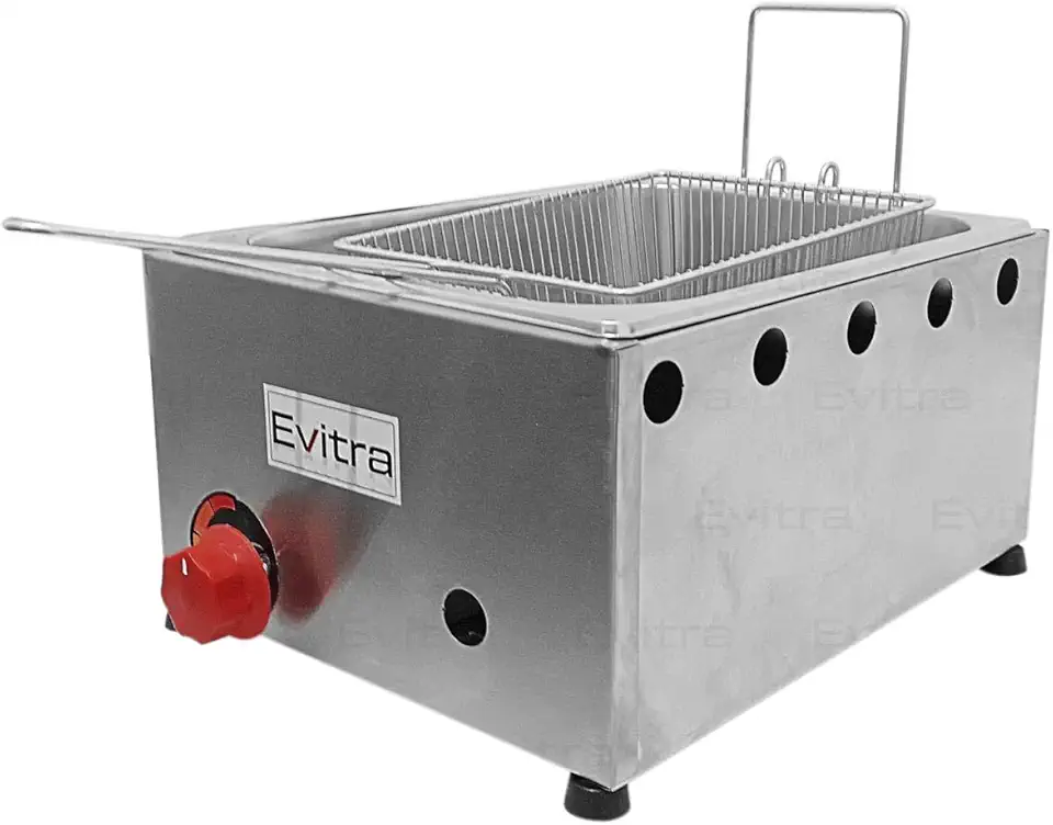 Fritadeira a Gás Profissional com 1 Cuba de Inox – Baixa Pressão, Alta Eficiência e Capacidade Ampliada – Ideal para Restaurantes, Cozinhas Industriais e Food Trucks – Qualidade e Desempenho