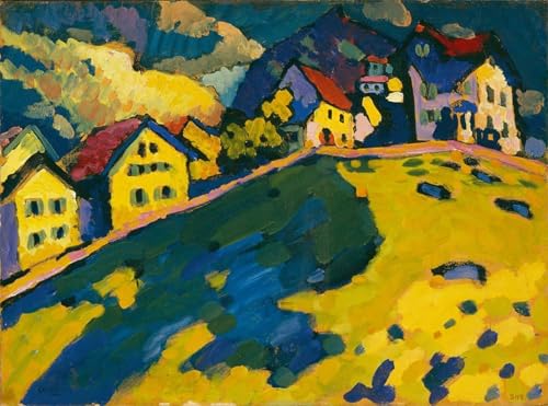 Impression d'art Kandinsky Étude pour les maisons sur toile haut de gamme 60x90cm