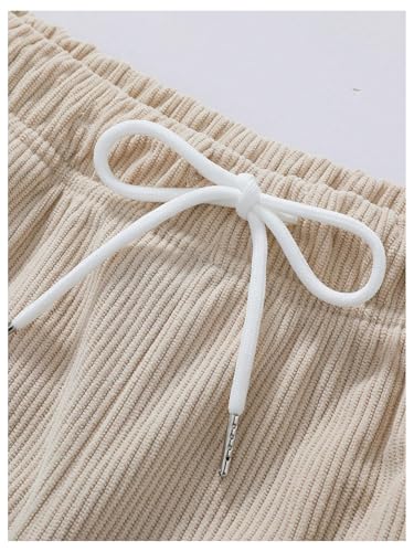 SHENHE Men's Wide Leg Corduroy Pants Streetwear Drawstring Waist Zipper Hem Baggy Track Pants4