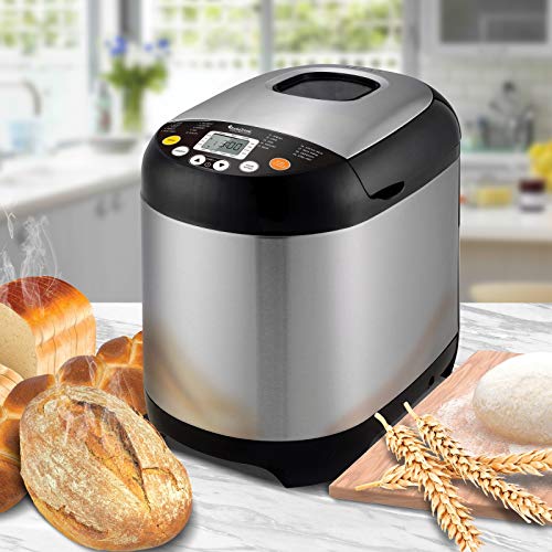 TurboTronic Brotbackautomat 500-1000g silber Edelstahl 19 Programme für Joghurt, glutenfreies Brot, Marmelade – Bild 3