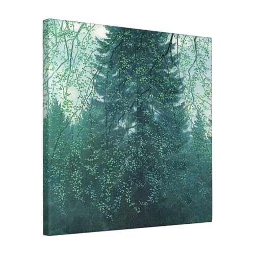 絵画 フレーム装飾画 東山魁夷 春兆 キャンバスアート アートパネル 壁画 壁掛け 絵 モダンアート 版画 壁飾り 世界の名画 ポスター 40x40cm