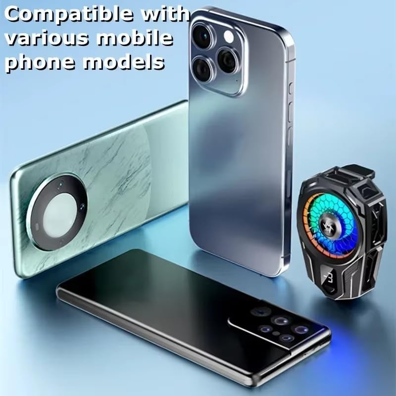 Image of BKN SL-16 Fast Cooling Mobile AC Fan Radiator | Fast Mobile Cooler for Gaming With USB Powered Smartphone Fan Cooling Radiator Game Cooler -3 degree 2 Gear for Phone Gaming, Live Streaming