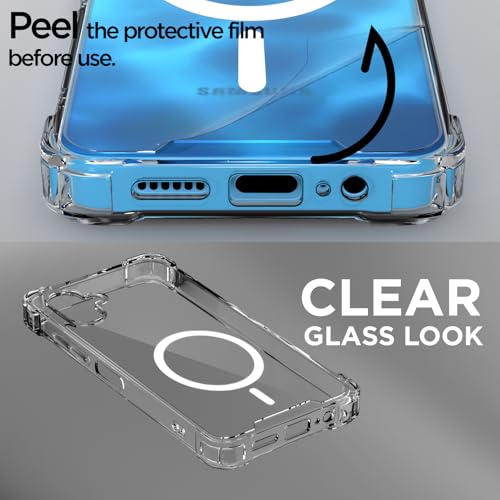 Image of Amazon Basics Back Cover for Samsung Galaxy F06 5G / M06 5G Mag-Safe Shockproof PC + TPU Protective Case Magnetic Support Bumper Case (Transparent Mag-Safe)