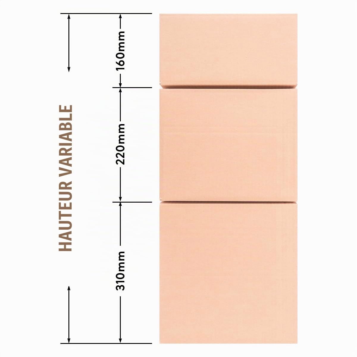 verpacking 100 cartons d'expédition cubiques simple cannelure 30 x 30 x 30 cm brun - KK 40