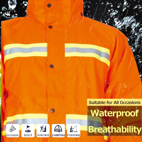 Arasiyama Rain Suits for Men Waterproof High Visibility Reflective Heavy Duty Outdoor All-Sport Work Rain Gear4