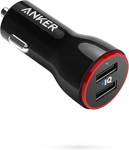 Anker Car Charger Adapter, 24W Dual USB Car Phone Charger, PowerDrive 2 for iPhone 14 13 12 11 Pro Max Mini X XR XS 8 Plus, iPad Pro/Air 2/Mini, Note 5/4, LG, Nexus, HTC and More