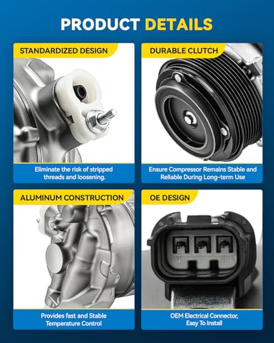 Image of PHILTOP 276529 Air Conditioner AC Compressor with Clutch for Honda Accord 2018-2022 1.5T