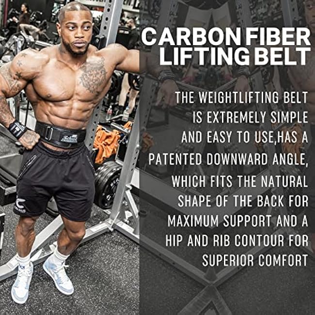 Schiek Sports 3004 Carbon Fiber Lifting Belt - Power Lifting Gym Belts for Lower Back Support