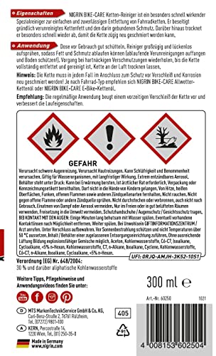 NIGRIN BIKE-CARE Fahrrad Kettenreiniger, 300 ml Sprühdose, Fahrradkette reinigen, entfettet Fahrradketten