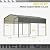 15×10ft Heavy Duty Steel Carport with Galvanized Roof, All-Metal Weatherproof Shelter for Cars, Boats, Tractors, Motorcycles, Includes Anchors & Rust-Resistant Frame, Easy Assembly (3-Piece Shipping)